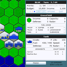 ScreenShot Image : Infomative sidebar (Faction-Panel, Terrain-Panel, Unit-Panel) - Hexagonal map turn-based war stategy game for Microsoft .NET Framework for Silverlight