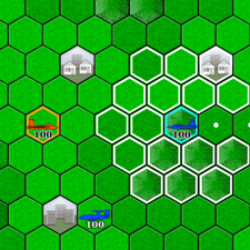 ScreenShot Image : Unit-Commands (Move or Attack) - Hexagonal map turn-based war stategy game for Microsoft .NET Framework for Silverlight